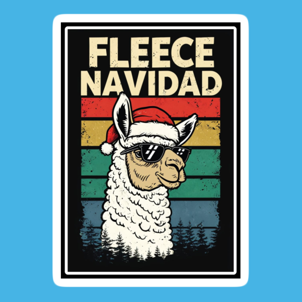 Fleece Navidad Llama Sticker