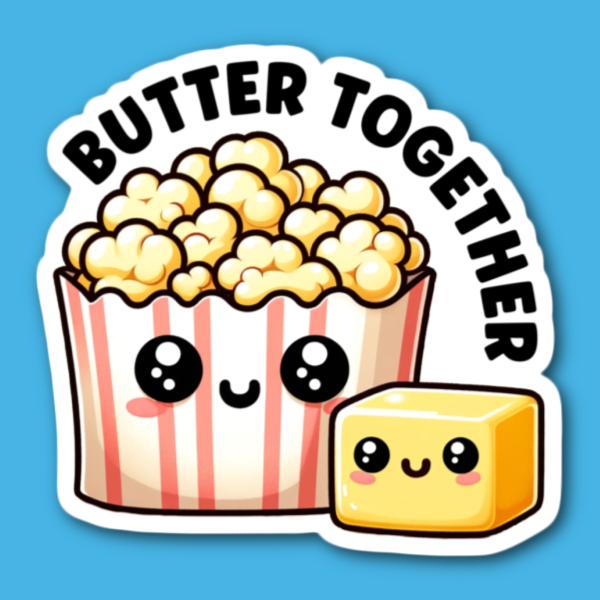 Butter Together Popcorn Sticker