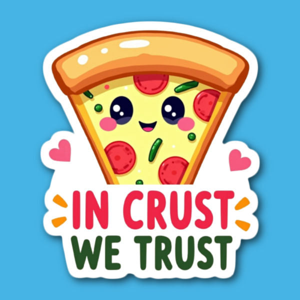 In Crust We Trust Pizza Sticker