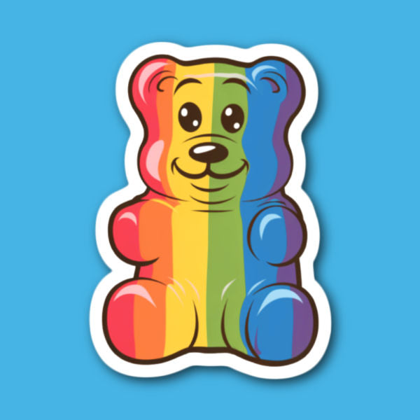 Rainbow Pride Gummy Bear Sticker