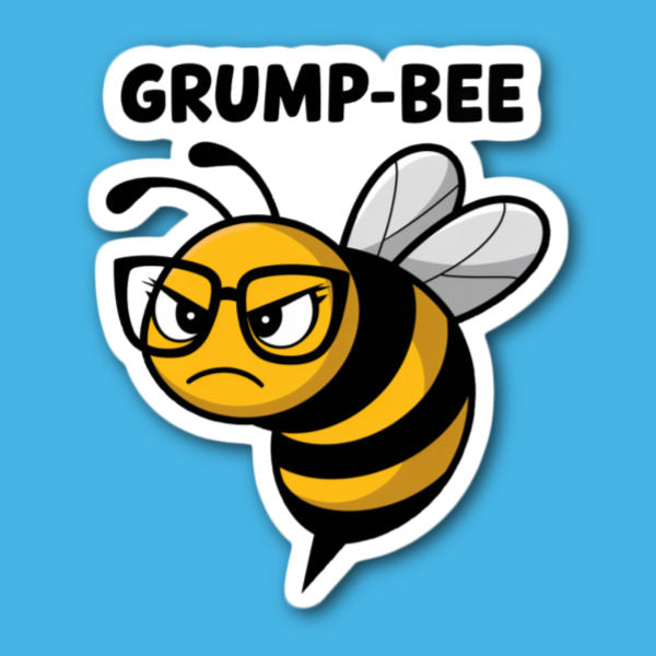 Grump-Bee Bee Sticker