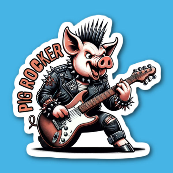 Pig Rocker Sticker