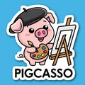 Pigcasso Pig Artist Sticker