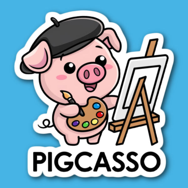 Pigcasso Pig Artist Sticker