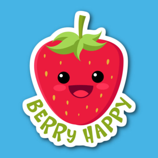 Berry Happy Strawberry Sticker