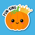 Pun-King Pumpkin Sticker