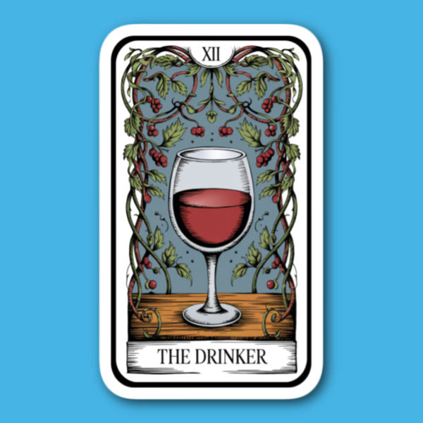 The Drinker Wine Tarot Card Sticker