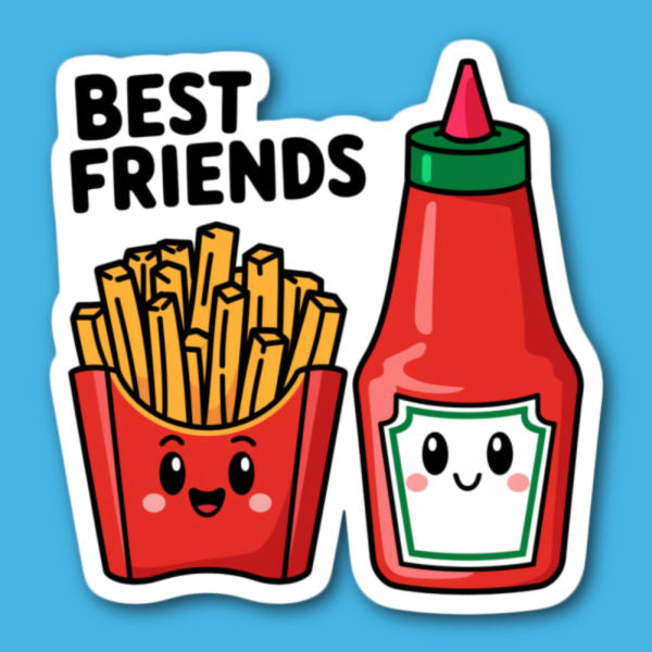 Best Friends Ketchup & Fries Sticker