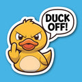 Duck Off Middle Finger Sticker