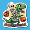 Skeleton Riding A T-Rex Dinosaur Sticker