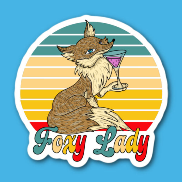 Foxy Lady Fox Sticker