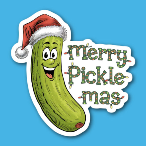 Merry Picklemas Christmas Pickle Sticker