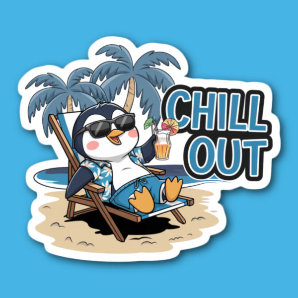 Chill Out Penguin Sticker