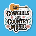 Cowgirls Love Country Music Guitar Sticker