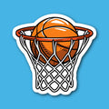 Basketball In Hoop Sticker