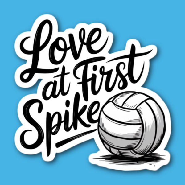 Love At First Spike Volleyball Sticker