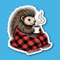 Porcupine With Hot Drink Sticker