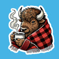 Bison With Hot Drink Sticker