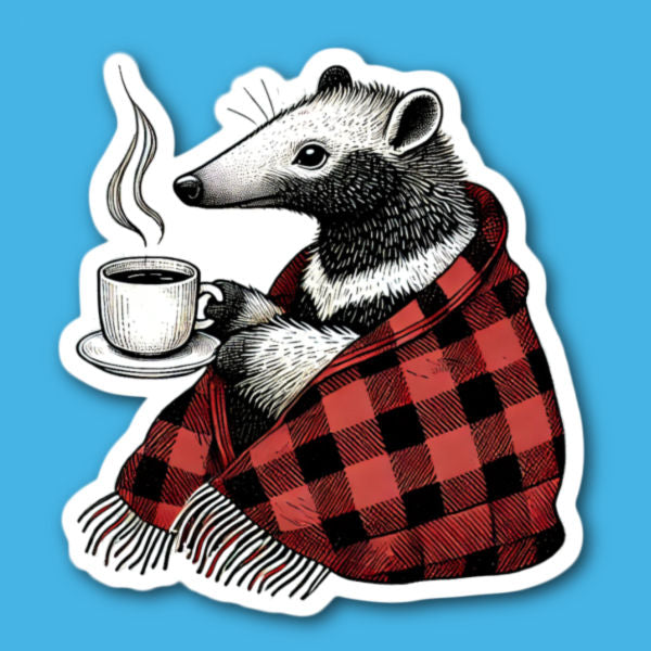Anteater With Hot Drink Sticker