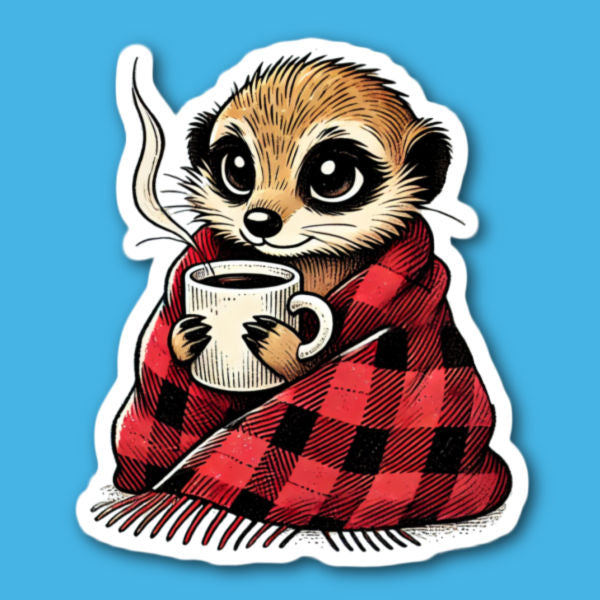 Meerkat With Hot Drink Sticker