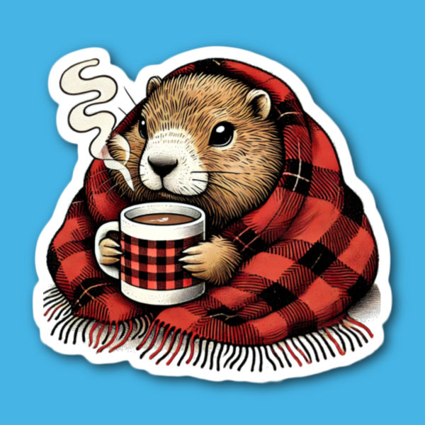 Marmot With A Hot Drink Sticker