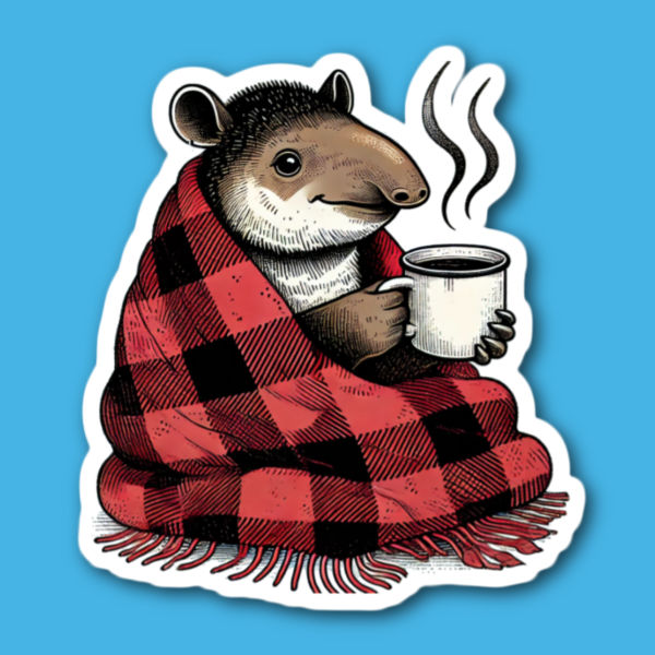 Tapir With A Hot Drink Sticker