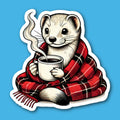 Weasel With Hot Drink Sticker