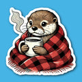 Otter With A Hot Drink Sticker
