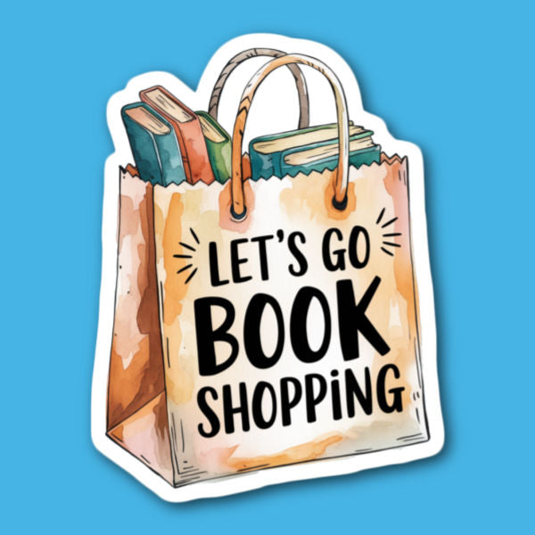Let's Go Book Shopping Sticker