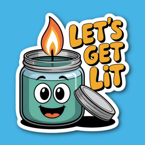 Let's Get Lit Candle Sticker