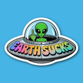 Earth Sucks Alien Giving The Middle Finger Sticker