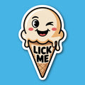 Lick Me Ice Cream Cone Sticker
