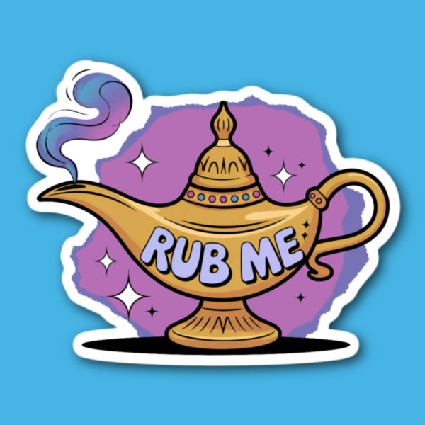 Rub Me Genie Lamp Sticker