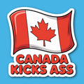 Canada Kicks Ass Canadian Flag Sticker