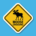 Moose Crossing Sticker