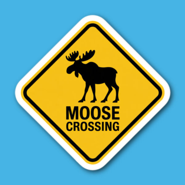 Moose Crossing Sticker