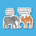 Funny Elephant & Camel Sticker