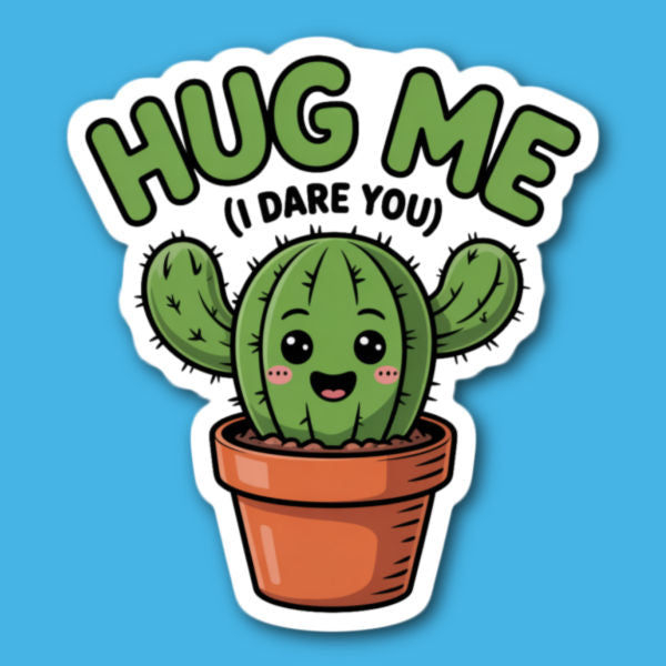 Hug Me Cactus Sticker
