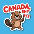 Canada Eh Beaver With Canadian Flag Sticker