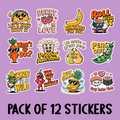 Food Pun Sticker Pack - Includes 12 Stickers