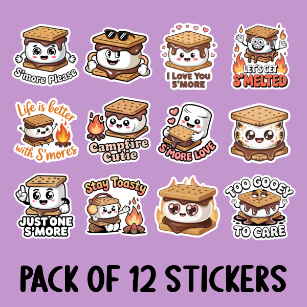 S'Mores Sticker Pack - Includes 12 Stickers