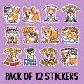 Corgi Sticker Pack - Includes 12 Stickers