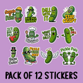 Pickle Sticker Pack - Includes 12 Stickers
