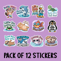 Swimming Sticker Pack - Includes 12 Stickers